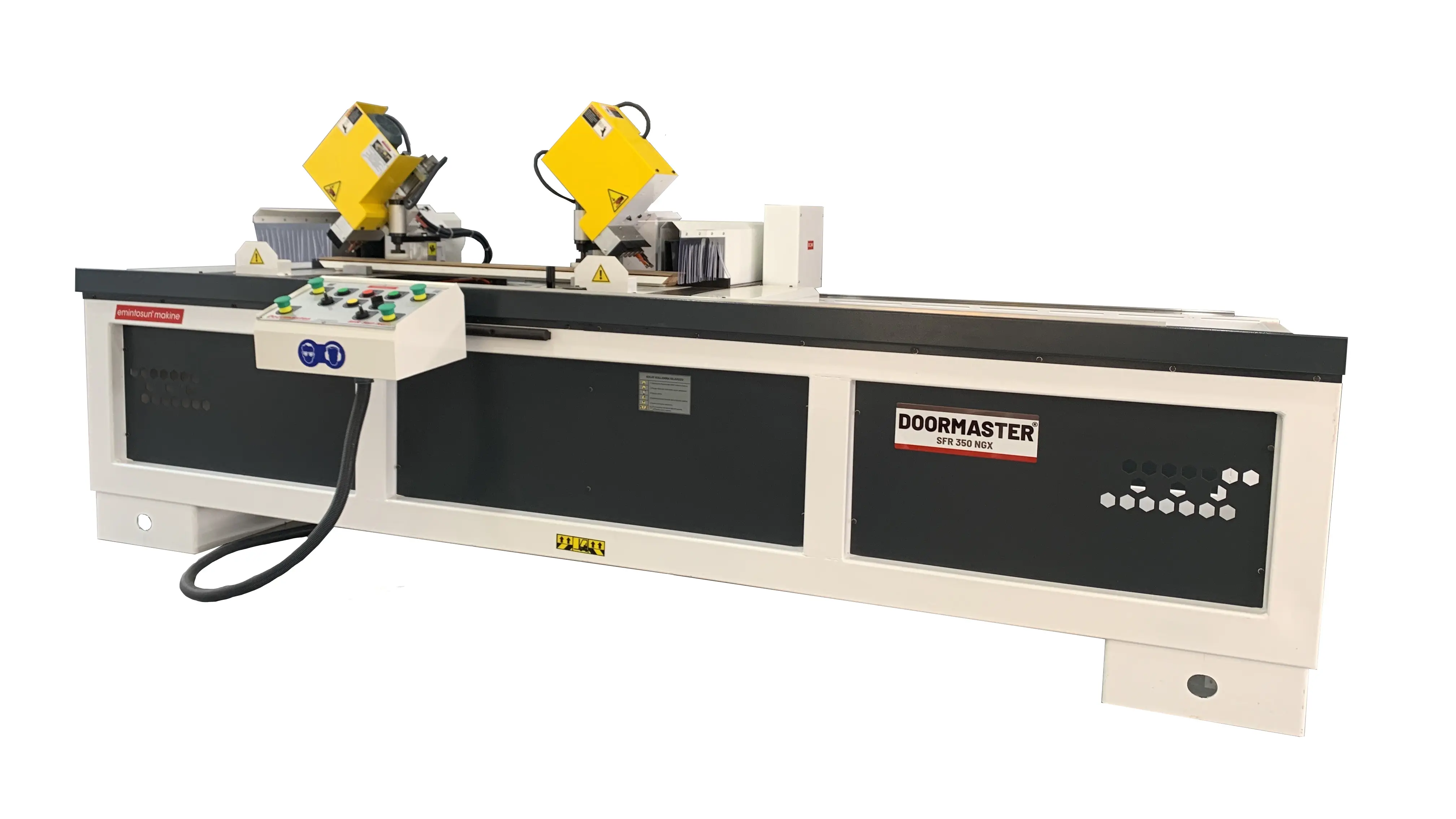 Полуавтоматический двухпильный станок для торцевания-сверления Doormaster 350 SFR NGX