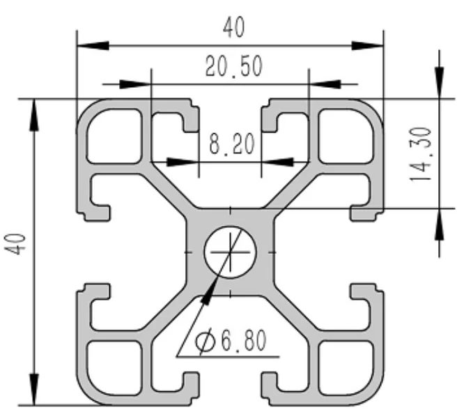 4040-8L Алюминиевый конструкционный профиль анодированный