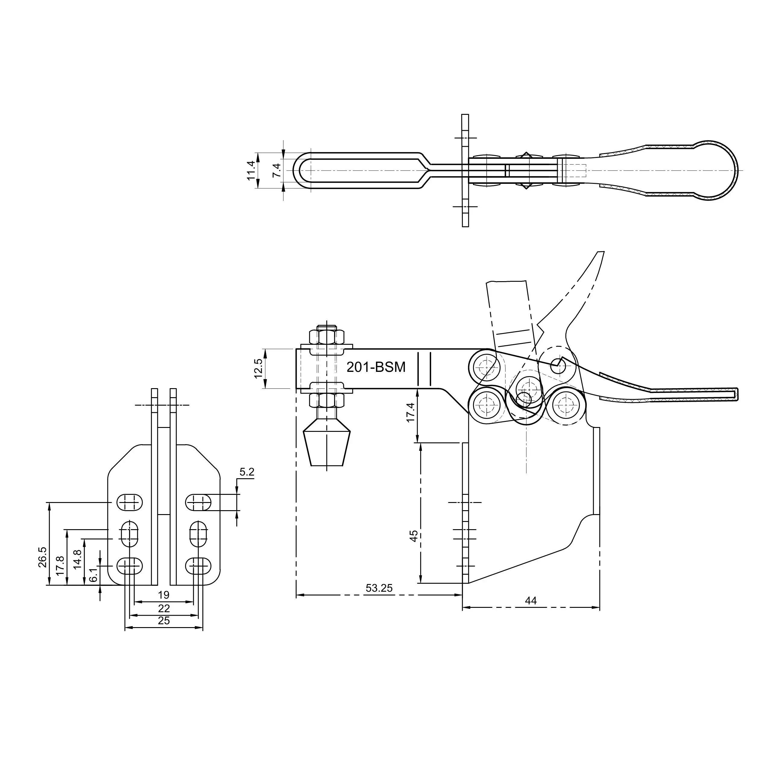 Прижим шарнирно-рычажный Арт. CH-201BSM