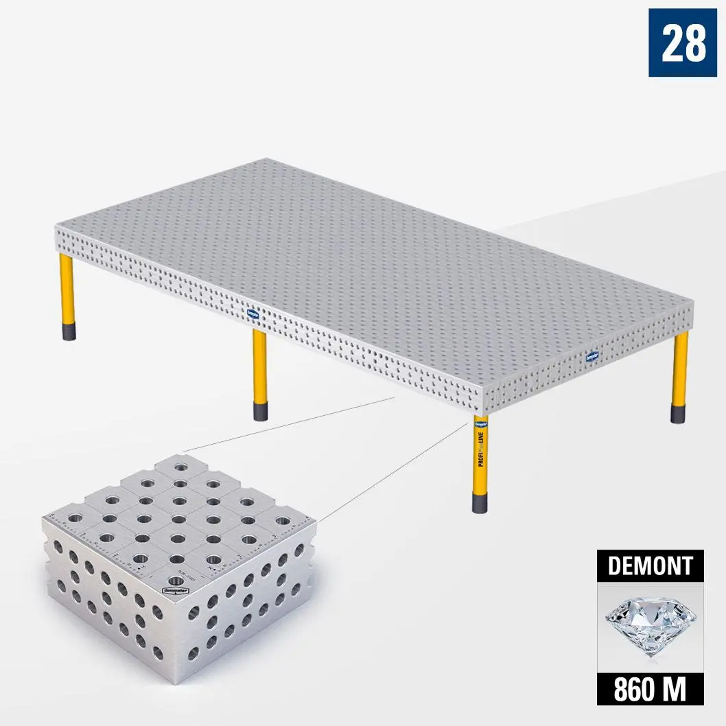 PROFIPlusLINE PL 3D Сварочный стол 28 4000х2000 Азотированный DEMONT 860 M Со стандартными опорами P