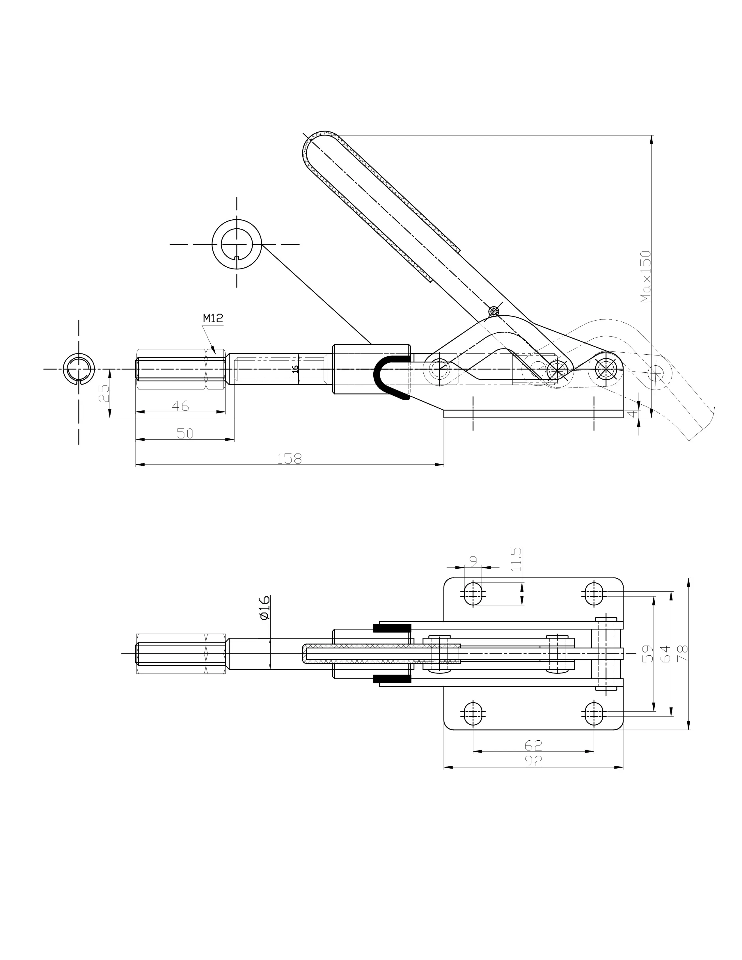 Прижим шарнирно-рычажный Арт. CH-303EMK