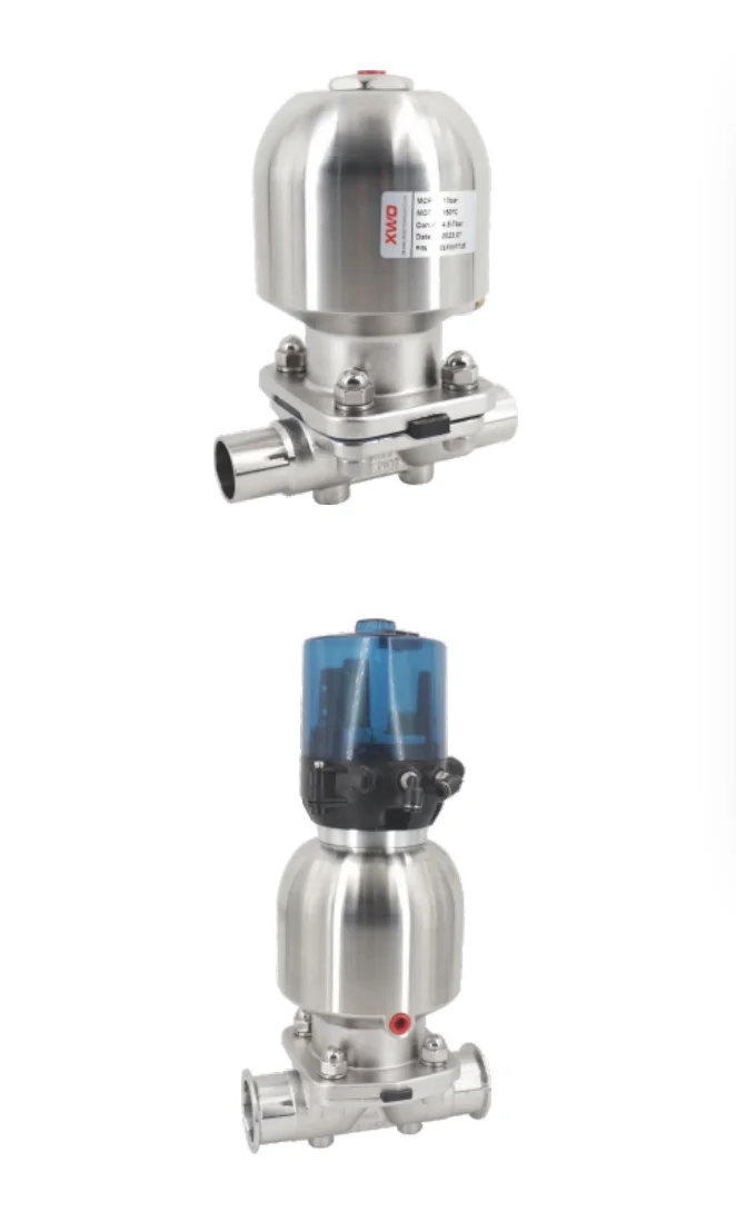 Пневматический мембранный клапан (привод из нержавеющей стали)
(Уплотнение 8, размер DN8 ¼")