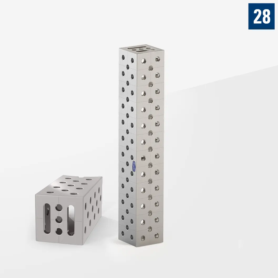 Промежуточный U-образный блок сталь. Торцевые стороны - Отверстие/слот L1200 200х200 P28-04002-018