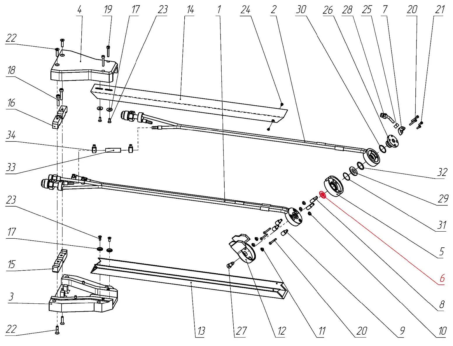 IRS-00106061 F1 Распределитель газа на Взрыв-схеме плазмотрона F1-45