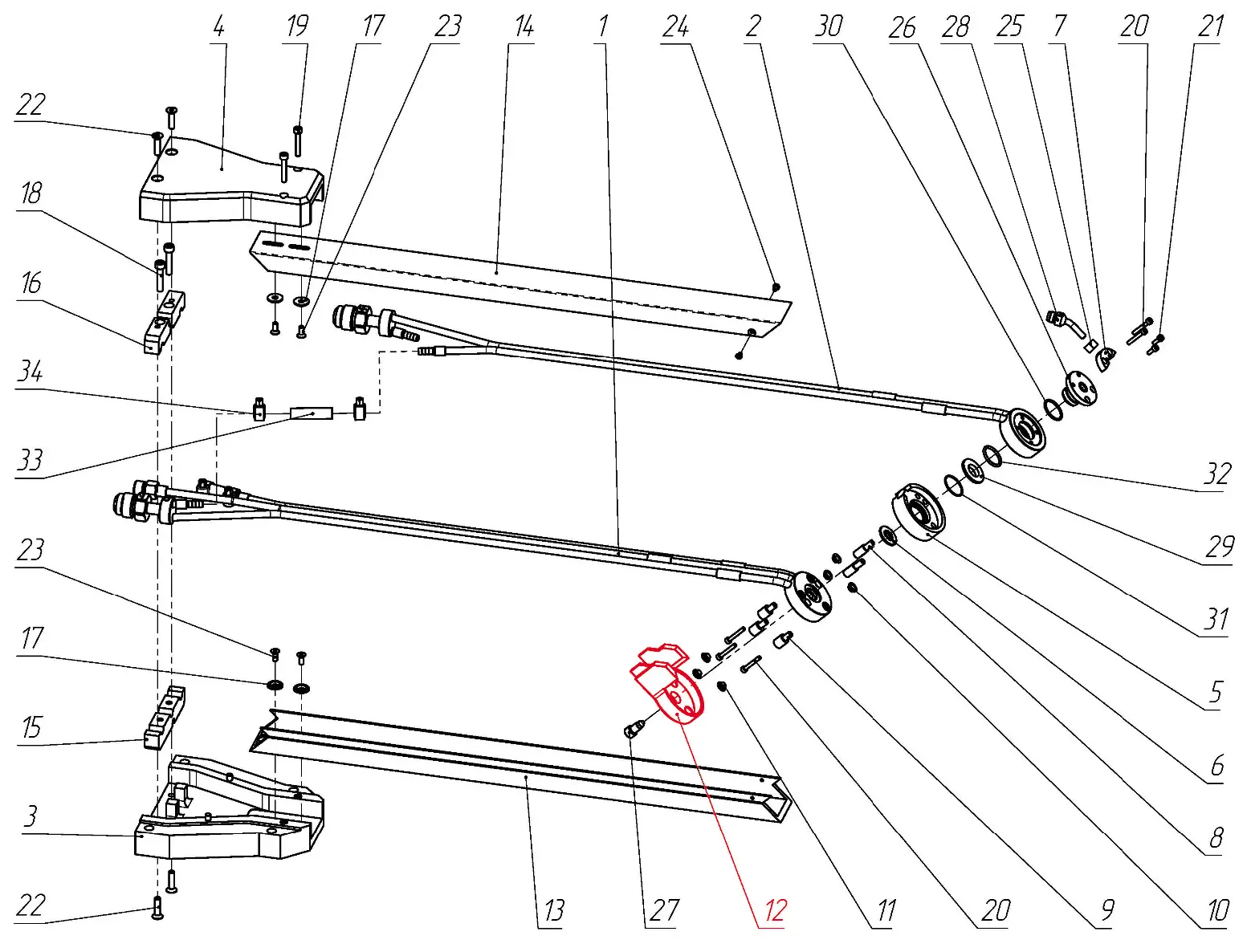 IRS-00106149 F1-45 Кожух защитный на Взрыв-схеме плазмотрона F1-45