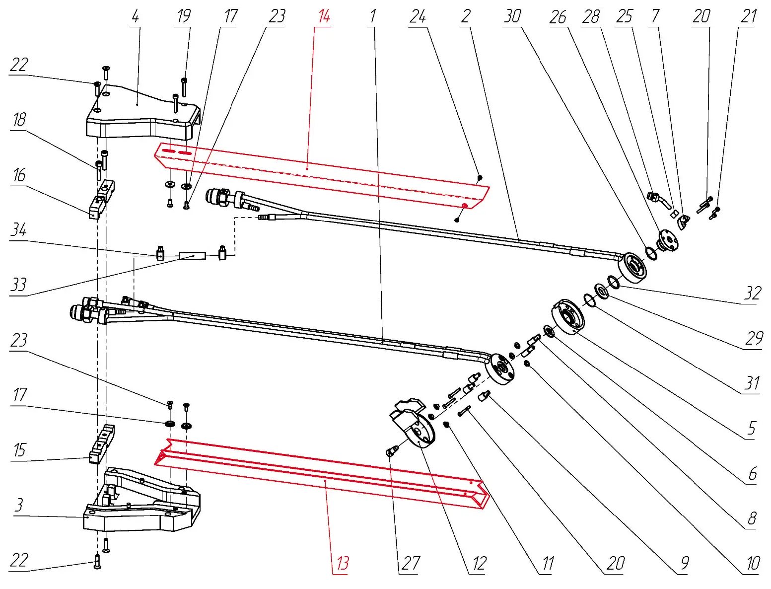 IRS-00106172 F1-45-700 Набор. Короб нижний + верхний на Взрыв-схеме плазмотрона F1-45