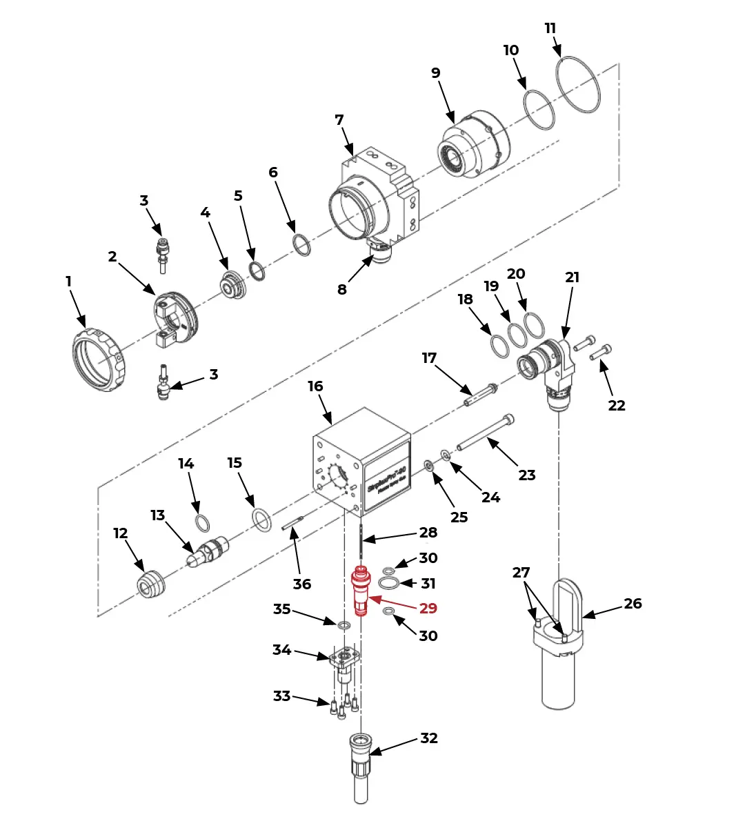 IRS-303034 Порт системы поджига на Взрыв-схеме плазмотрона SinplexPro-90