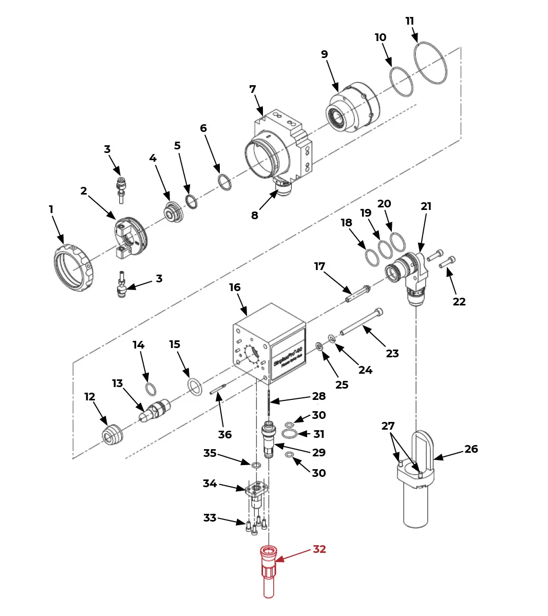 IRS-303037 Изолятор системы поджига на Взрыв-схеме плазмотрона SinplexPro-90