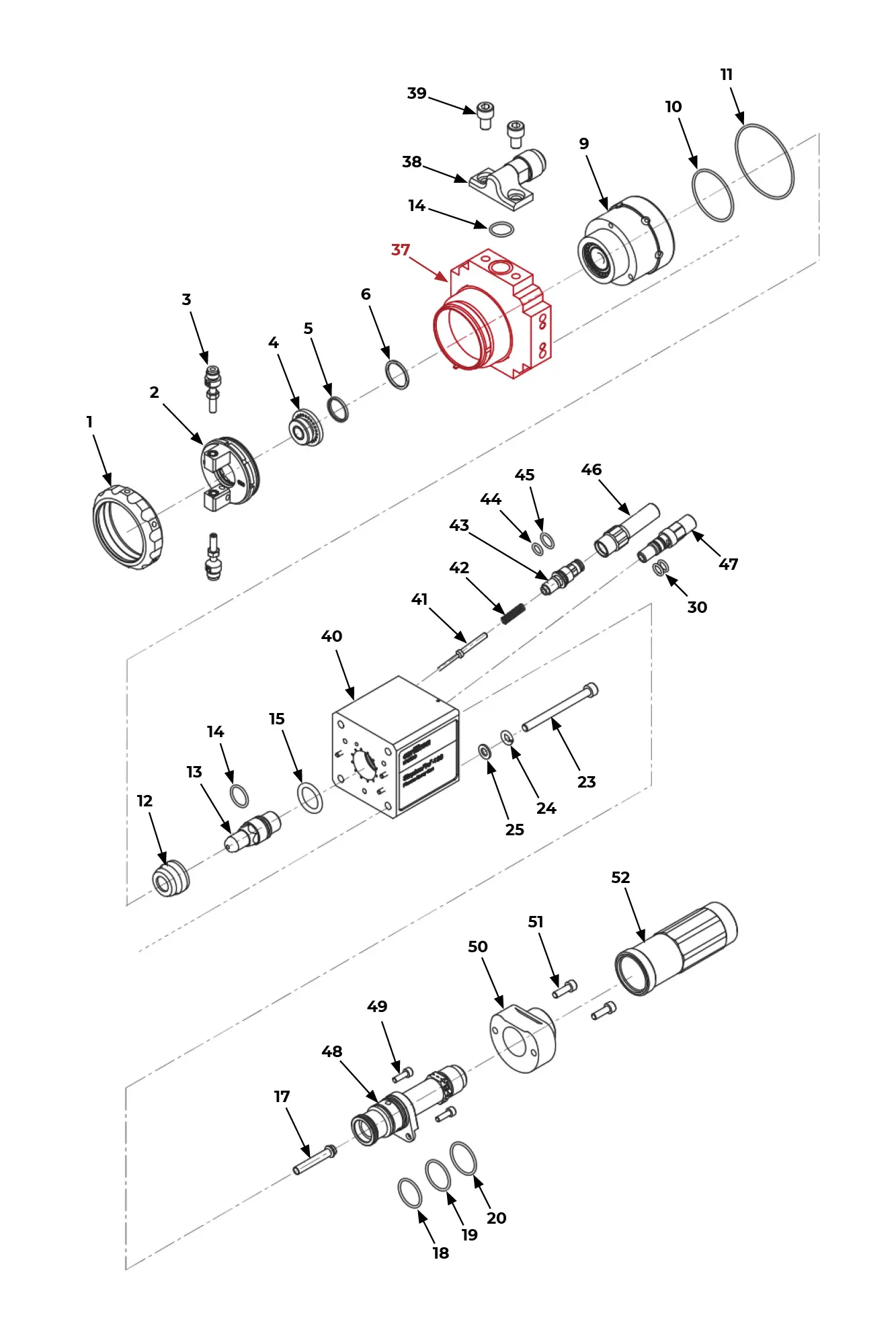 IRS-303042 Передний корпус плазматрона на Взрыв-схеме плазмотрона SinplexPro-180