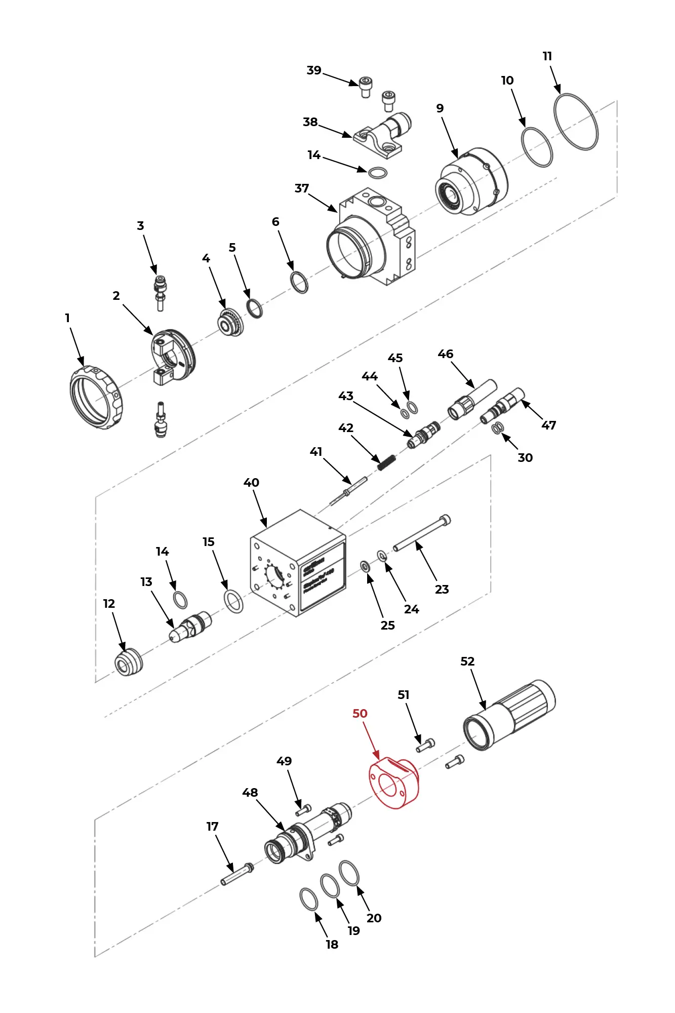 IRS-303055 Основание изолятора для шланга на Взрыв-схеме плазмотрона SinplexPro-180