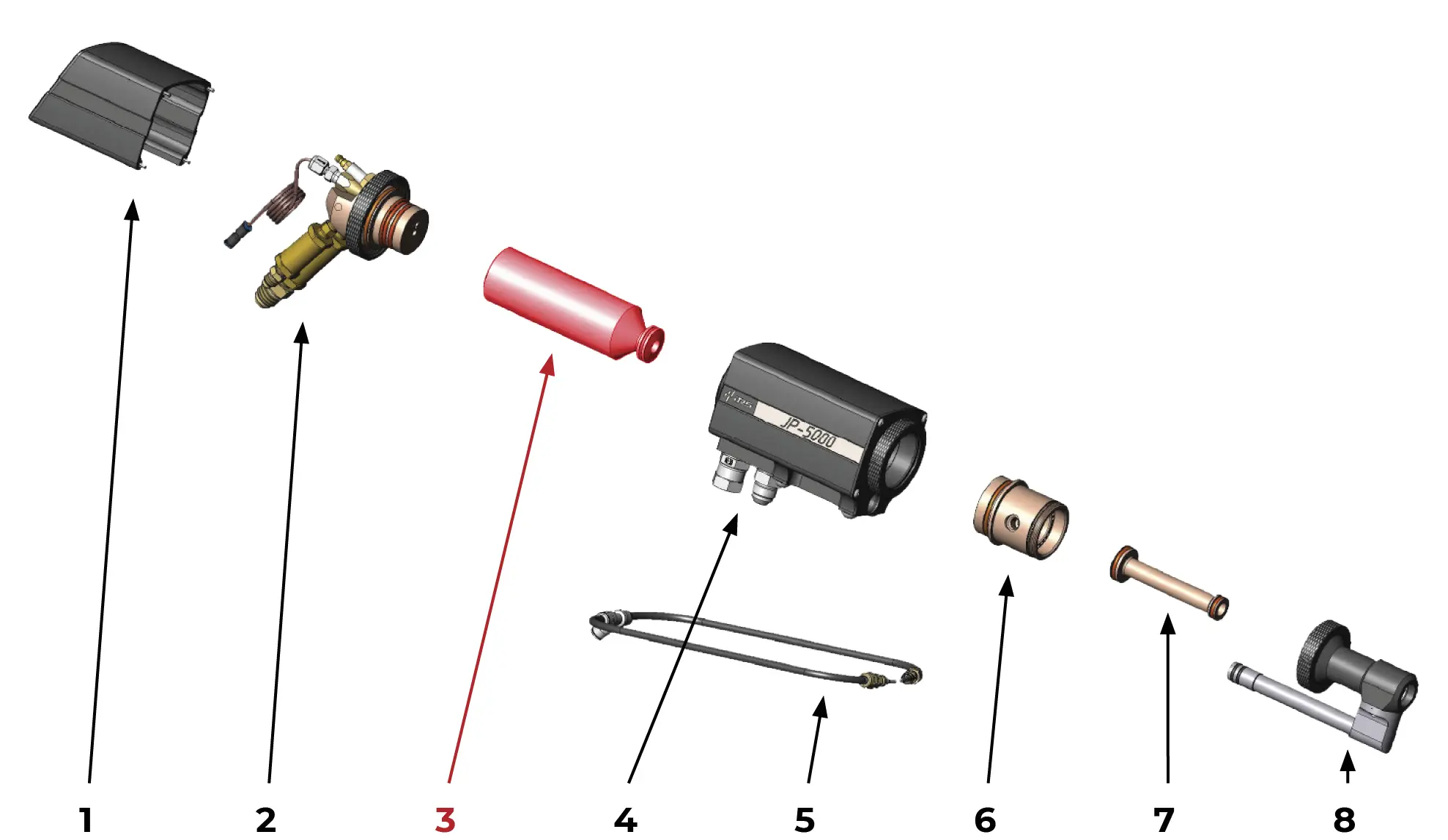 IRS-00100781 JP-5000 Камера сгорания с кольцом на Взрыв-схеме горелки JP 5000