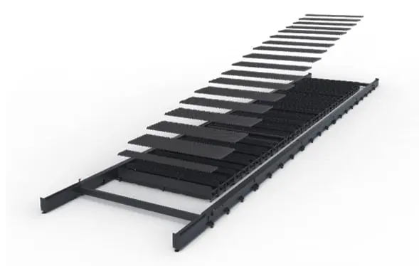 Секционная конструкция корпуса раскройного стола чпу станка