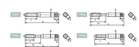 Метчик с прямой канавкой с левой резьбой DLLH-HT121