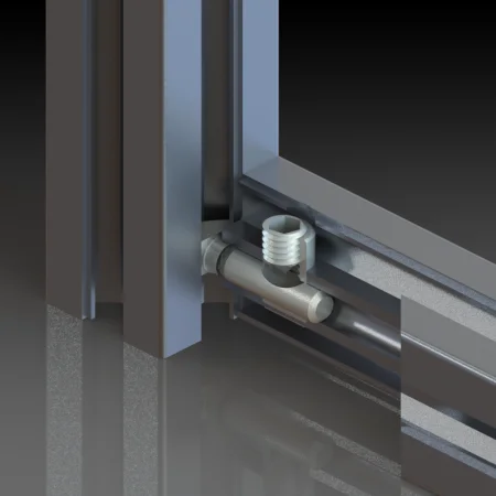 Быстрый соединитель встроенного типа для алюминиевых профилей М8, паз 8, угол 90 градусов, ALF-FCM8-8/90