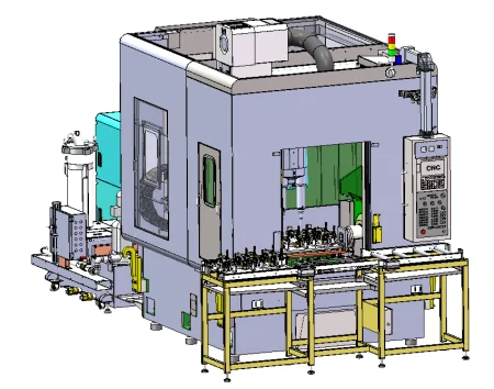 HPJ-DB Двухшпиндельный водоструйный станок высокого давления для снятия заусенцев с ЧПУ