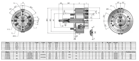 TF-N8-2K5 Гидравлический двухкулачковый токарный патрон без проходного отверстия