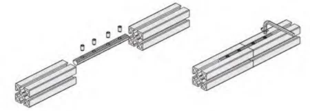 Линейный внутренний соединитель М8 для алюминиевых профилей, серия 45, ALF-LC45
