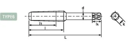 Метчик с прямой канавкой DLNT1003
