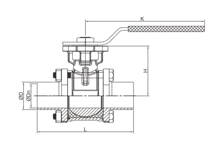 Шаровой кран под сварку (размер 4" Стандарт 3A)