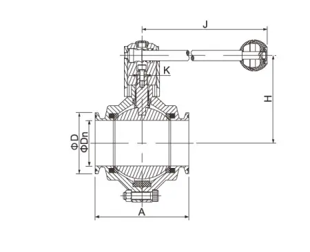 Дисковый клапан с зажимом (3A SMS ISO DS) (размер 2½")
