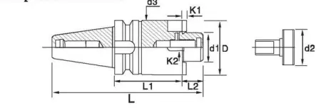 Держатель торцевой фрезы BT50-FMB22-150BG