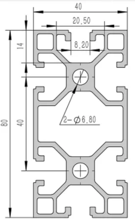 4080-8C Алюминиевый конструкционный профиль анодированный