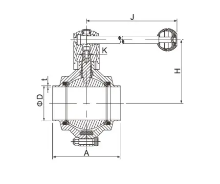Сварной Дисковый клапан (DIN)
(размер DN15)
