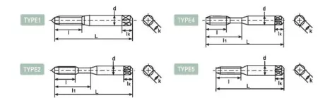 Метчик твердосплавный со спиральными канавками DLOT-POT1207