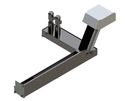 Стальной гусеничный конвейер для транспортировки стружки с резервуаром для воды. Серия IVT-A-B002