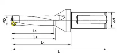 Быстросъемное корпусное сверло (трехудлиненное) C32-WC33-99L
