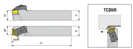 TCBNR/L 2525 M16 Т-тип державки для наружного точения