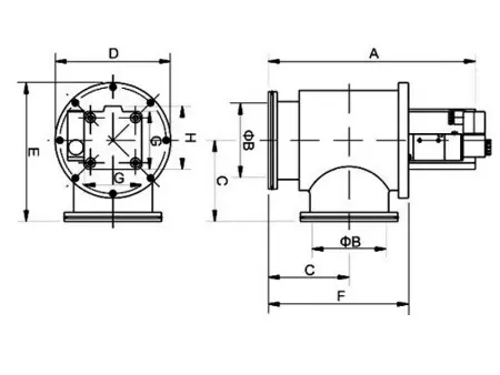 Клапан вакуумный   DDQ-JQ100 ISO-K100 Пневматический уплотнение -  материал - Углеродистая сталь