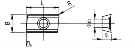 Твердосплавная фрезерная пластина APKT-1604PDFR-LH