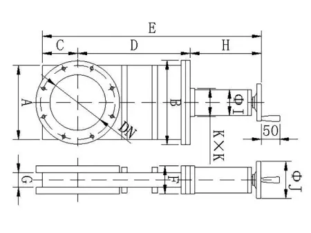 Шиберный затвор высоковакуумный. Ручной Фланец ISO-F160 нержавеющая сталь.