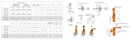 M-3360-8520L Прижим поворотный регулируемый с рычагом