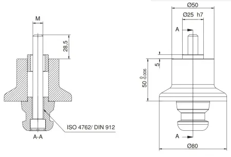 M-2645-8012100 Адаптер установочный с наружной резьбой, 80 мм