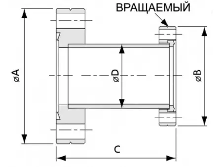 Переходник CF63 - CF35 с вращаемым фланцем