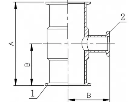 Тройник переходной KF50-KF16 сварной (нержавеющая сталь 304)