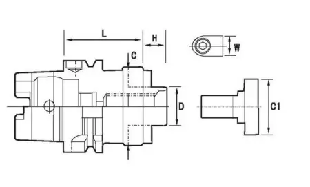 Держатель торцевой фрезы HSK 100A-FMB60-75