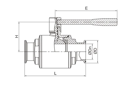 Прямоточный шаровой кран нового типа (кованый) (размер 1")