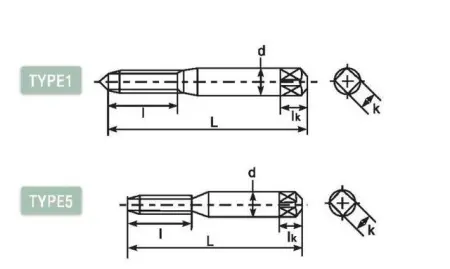 Метчик со спиральными канавками и длинным хвостовиком DLLS-SFT1001