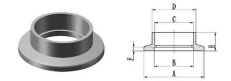 Фланец, длинн.) под сварку KF16 (нержавеющая сталь, воротниковый фланец, длинн.))