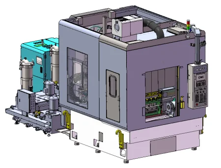 HPJ-DB Двухшпиндельный водоструйный станок высокого давления для снятия заусенцев с ЧПУ
