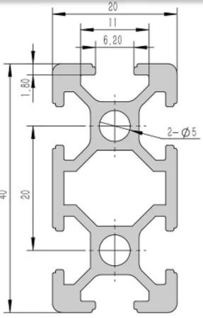 2040-6B Алюминиевый конструкционный профиль анодированный
