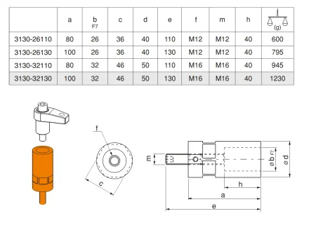 M-3130-32110 Удлинитель для опорных элементов