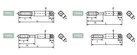 Метчик со спиральными канавками DLOT-SFT1404