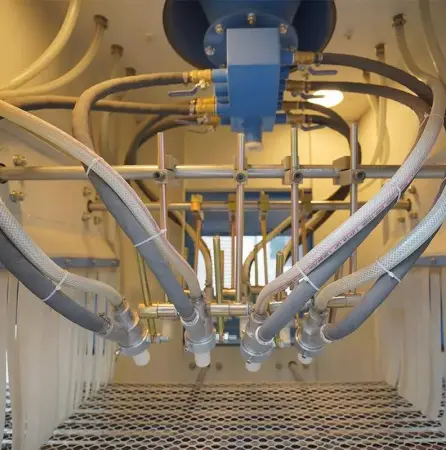 Автоматическая конвейерная система дробеструйной обработки DS-270-8-E