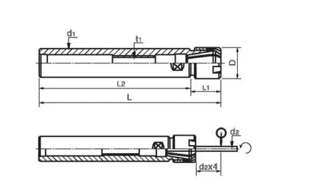 Фрезерный патрон с цилиндрическим хвостовиком C20-ER20-100M