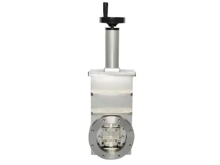 Шиберный затвор высоковакуумный. Ручной Фланец ISO-F63 нержавеющая сталь.