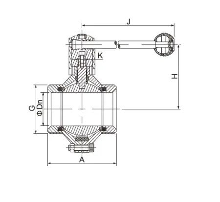 Дисковый клапан с резьбой (3A) (размер 3/4")